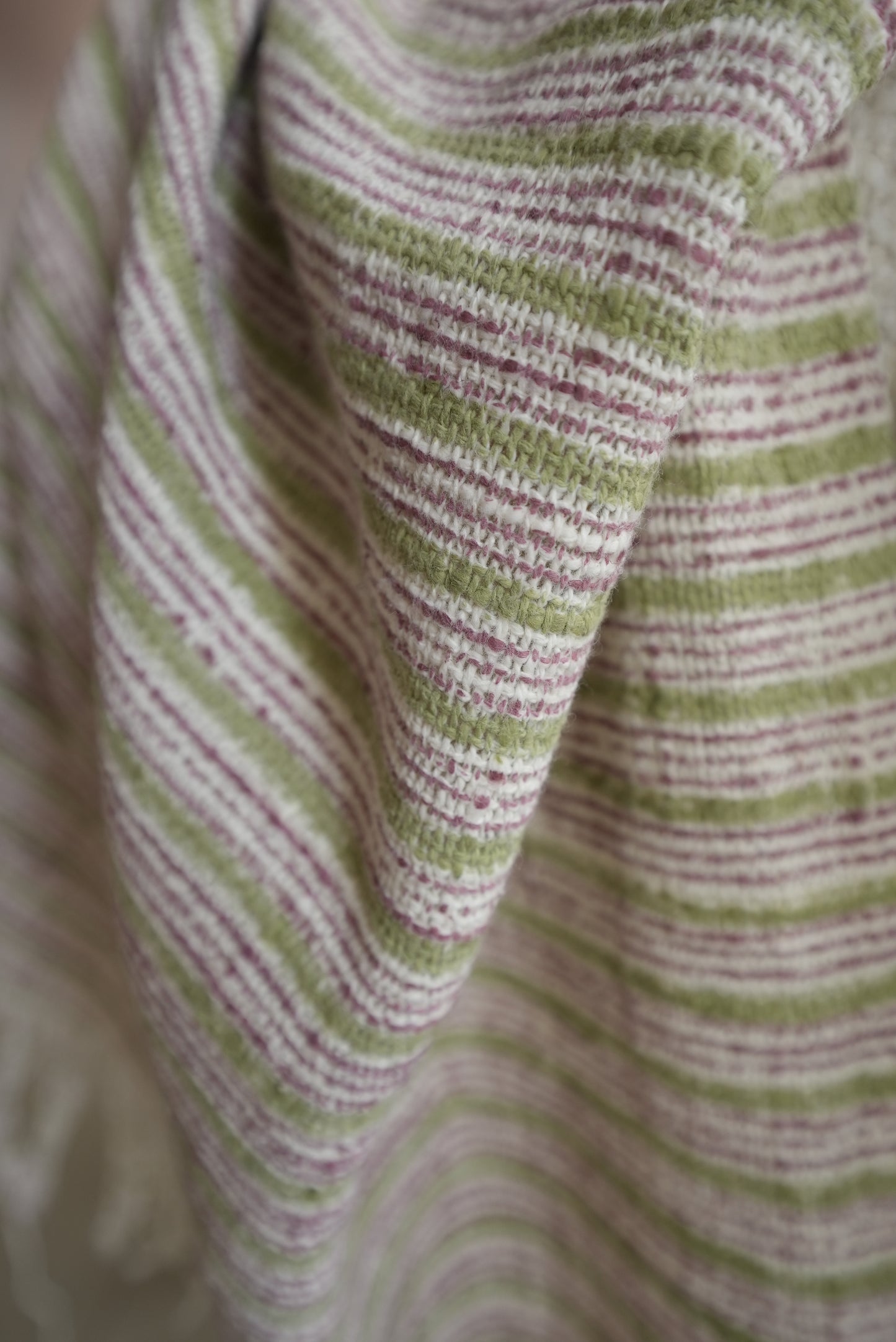 Rani Pink & Parrot Green Striped Throw