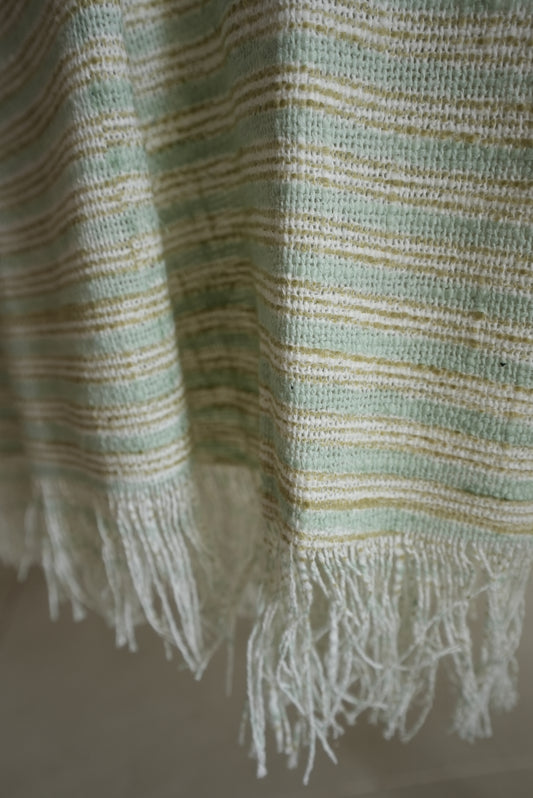 Light Blue & Lime Green Striped Throw