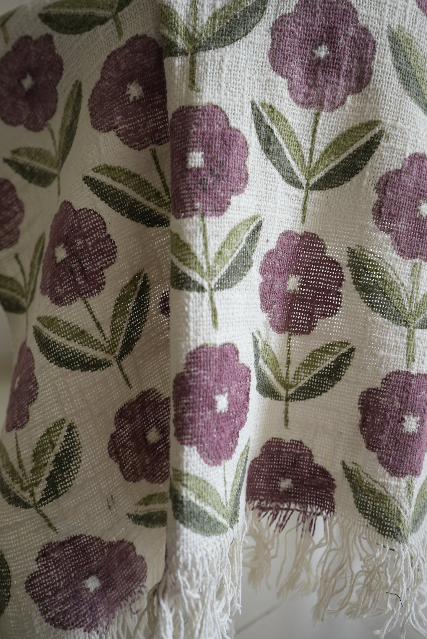Rani Pink & Parrot Green Floral Throw