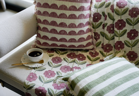 Rani Pink & Parrot Green Floral Throw