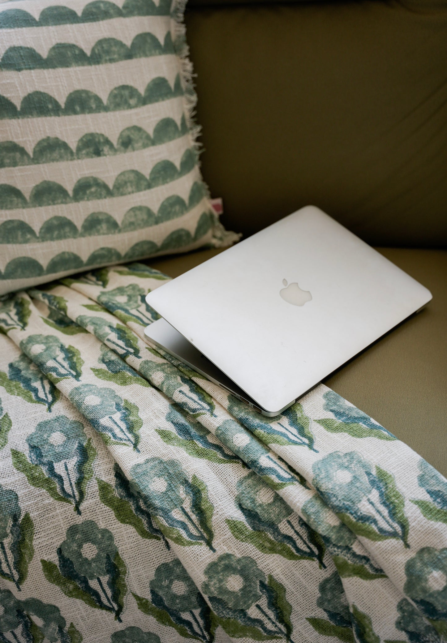 Indigo Floral Throw