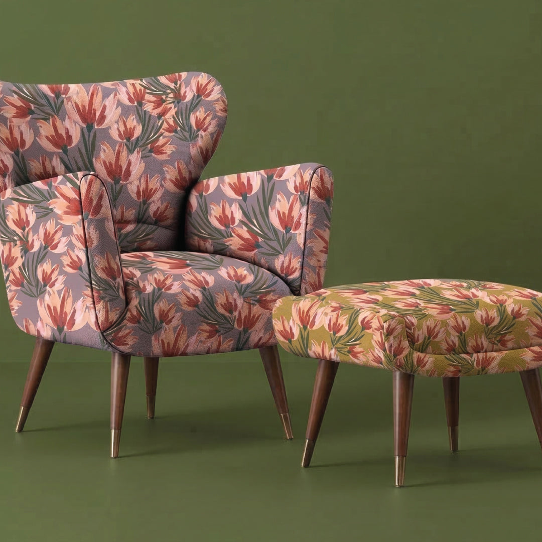 The Rosewisp Floral Upholstery Fabric