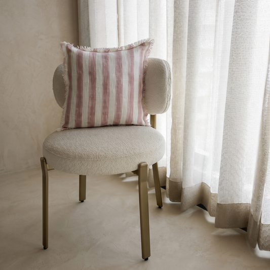Blush Pink Striped Cushion