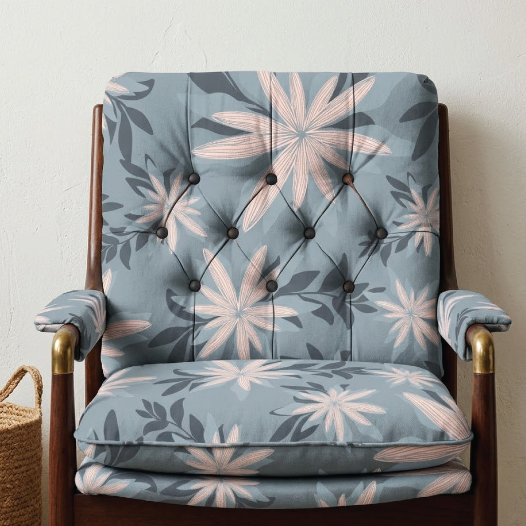 The Blue Ivy Botanical Upholstery Fabric