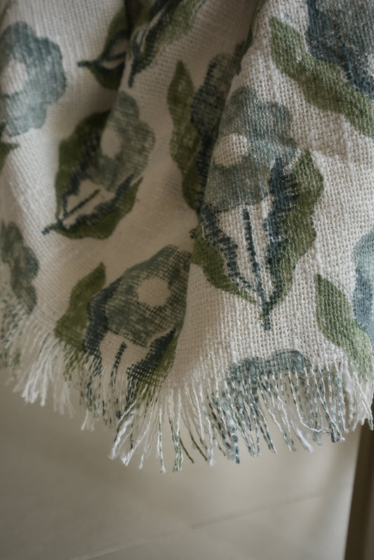 Indigo Floral Throw