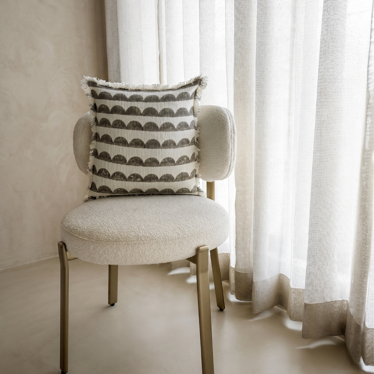 Pinewood Grey Scallop Cushion