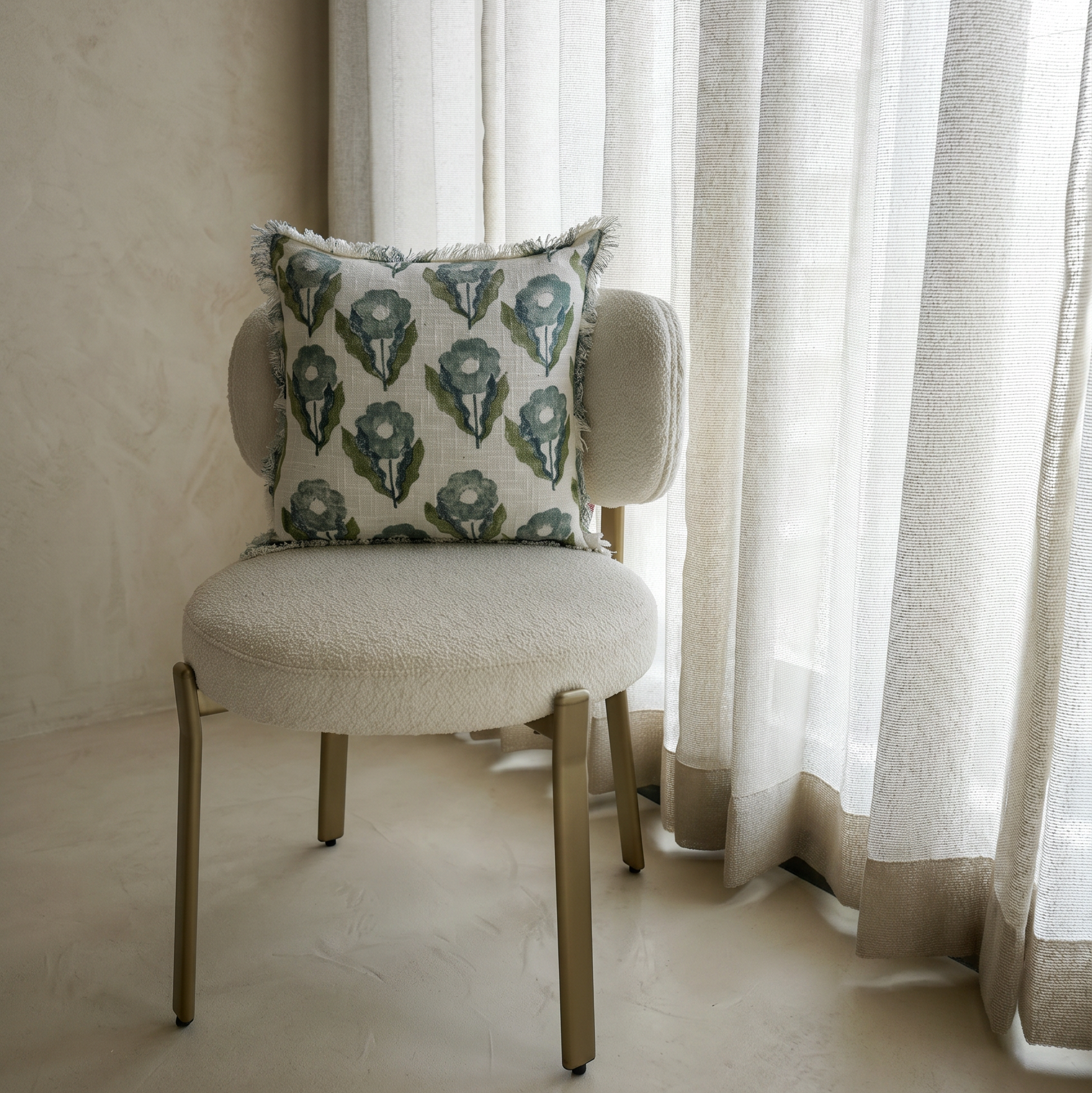 Indigo Floral Cushion