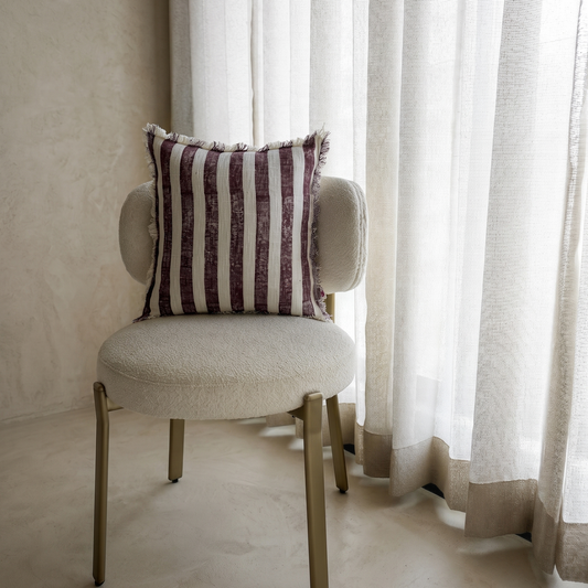 Burgundy Striped Cushion