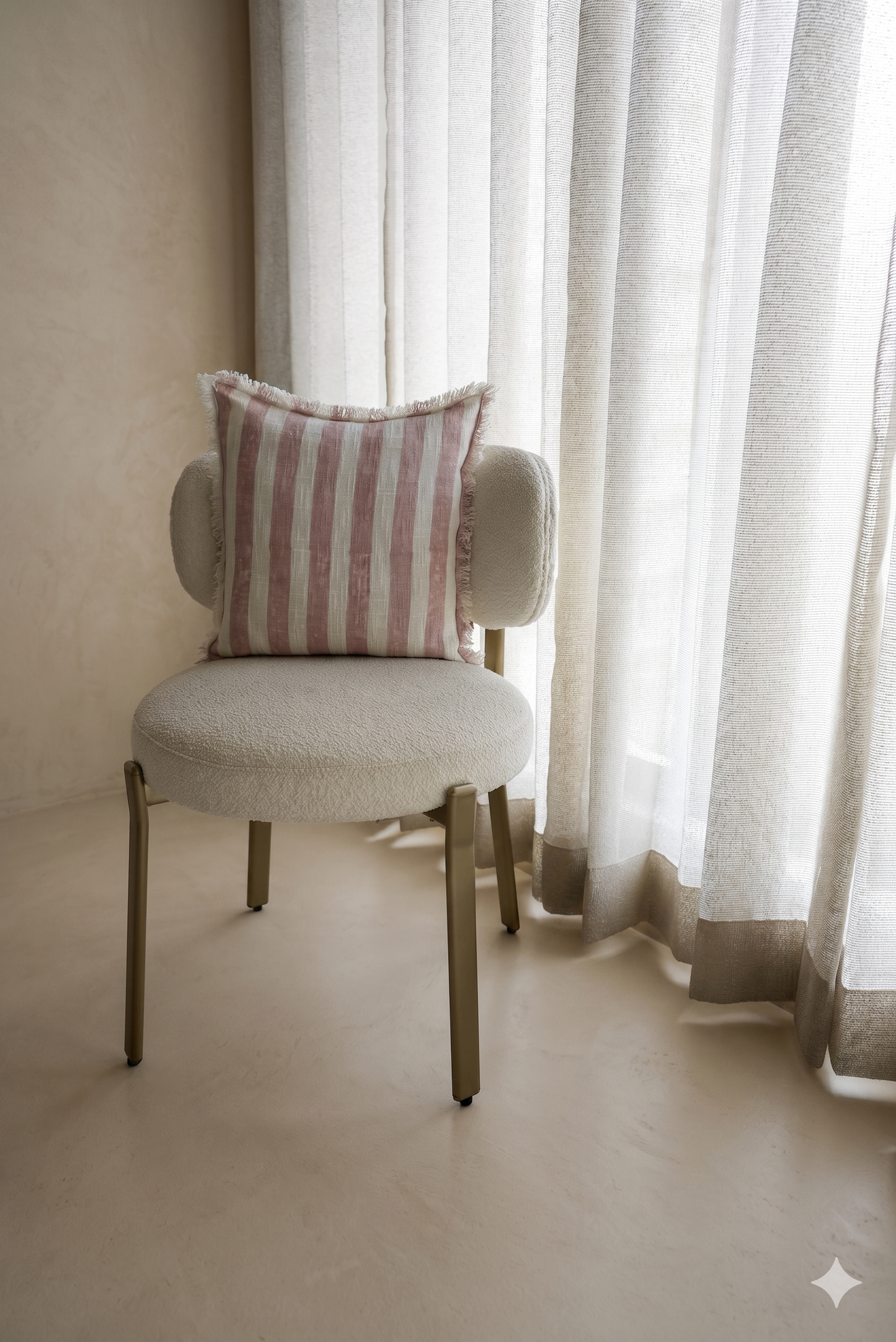 Light Pink Striped Cushion