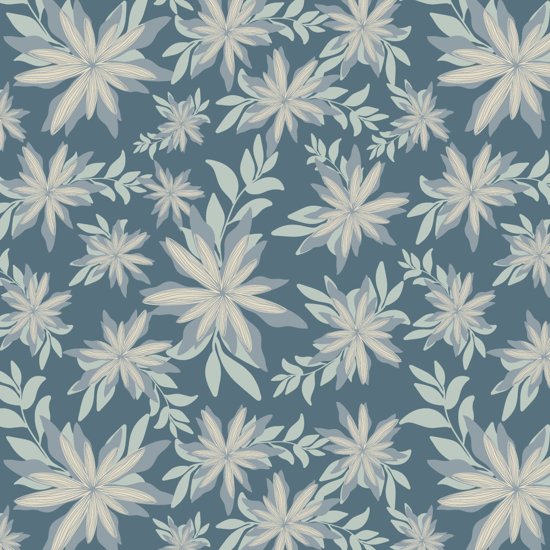 The Blue Ivy Botanical Upholstery Fabric