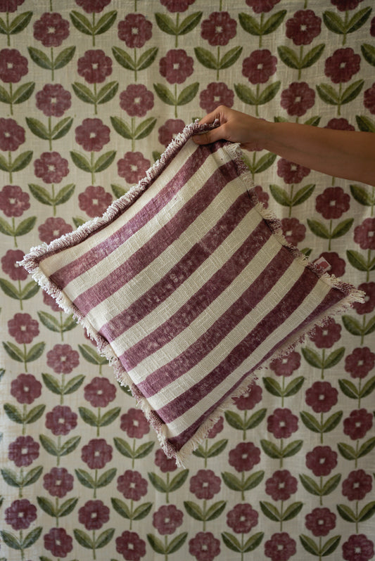 Rani Pink Striped Cushion