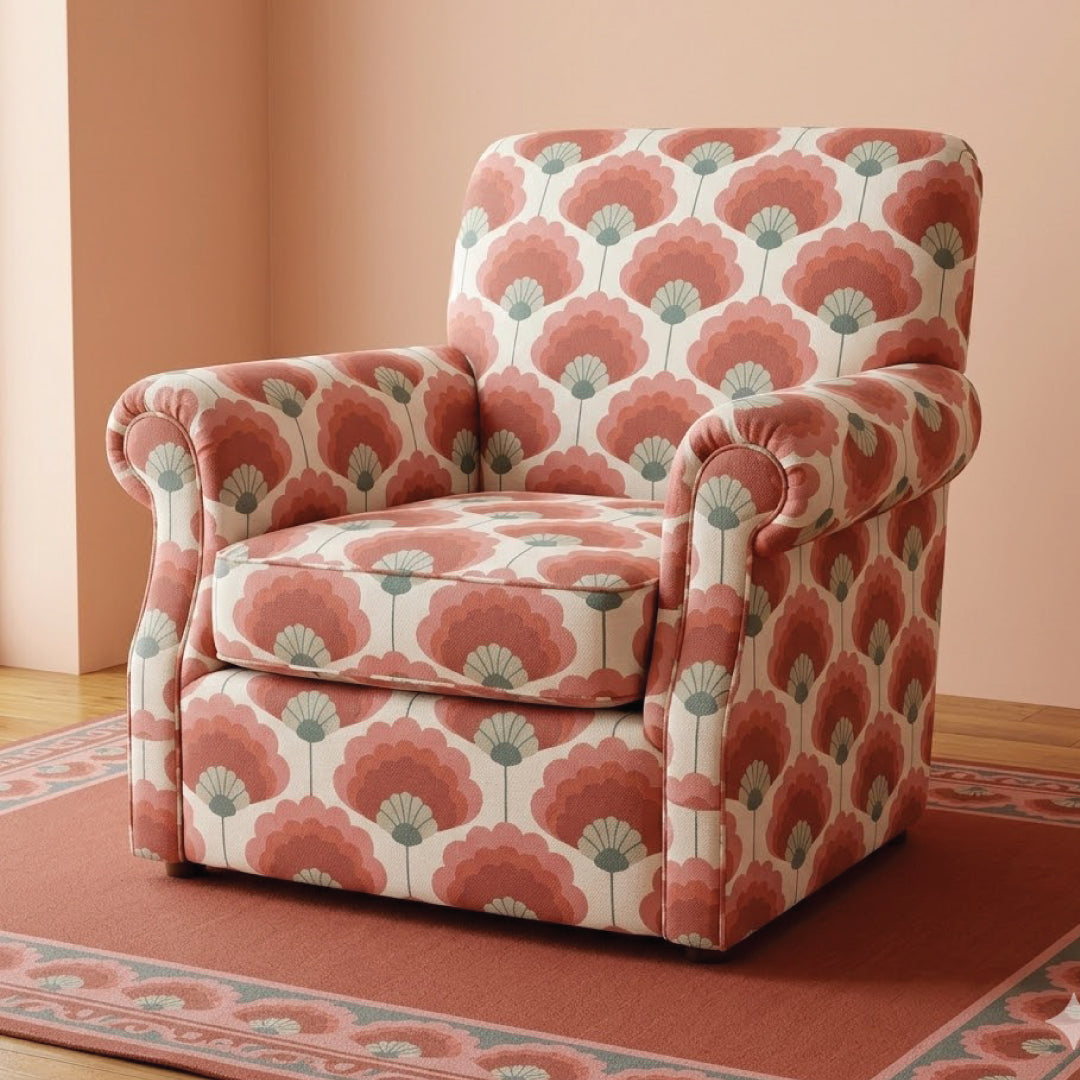 The Peach Periwinkle Upholstery Fabric