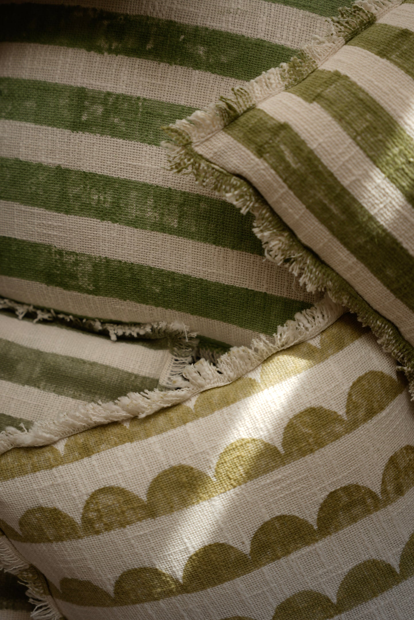 Lime Green Scallop Cushion