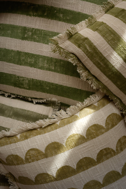Lime Green Scallop Cushion