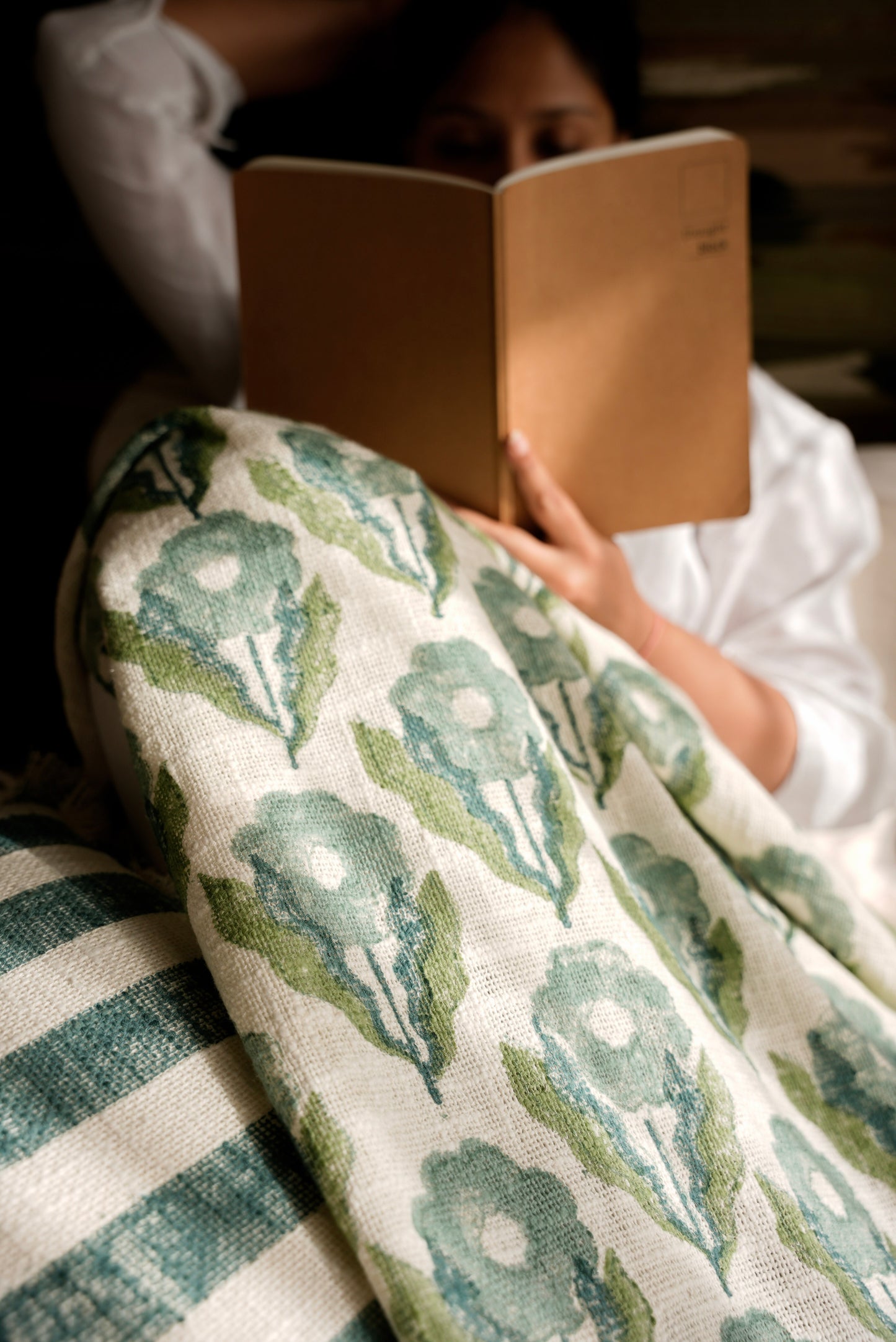 Indigo Floral Throw