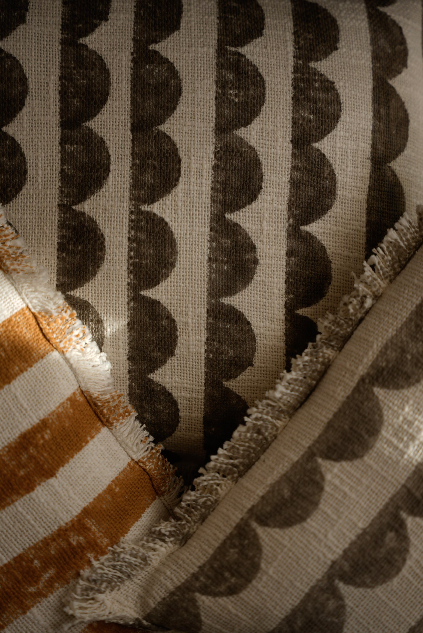 Charcoal Scallop Cushion